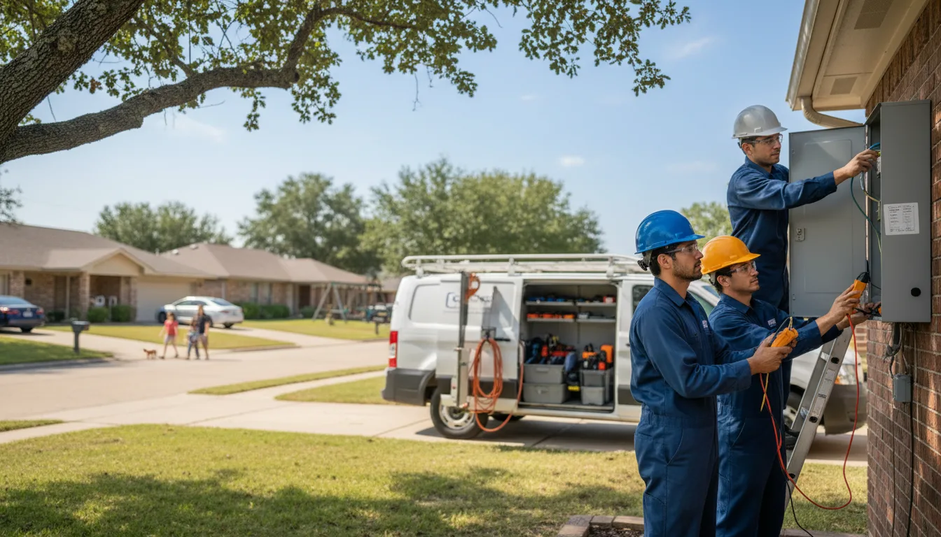 Certified electrician providing emergency electrical services in Guy, TX